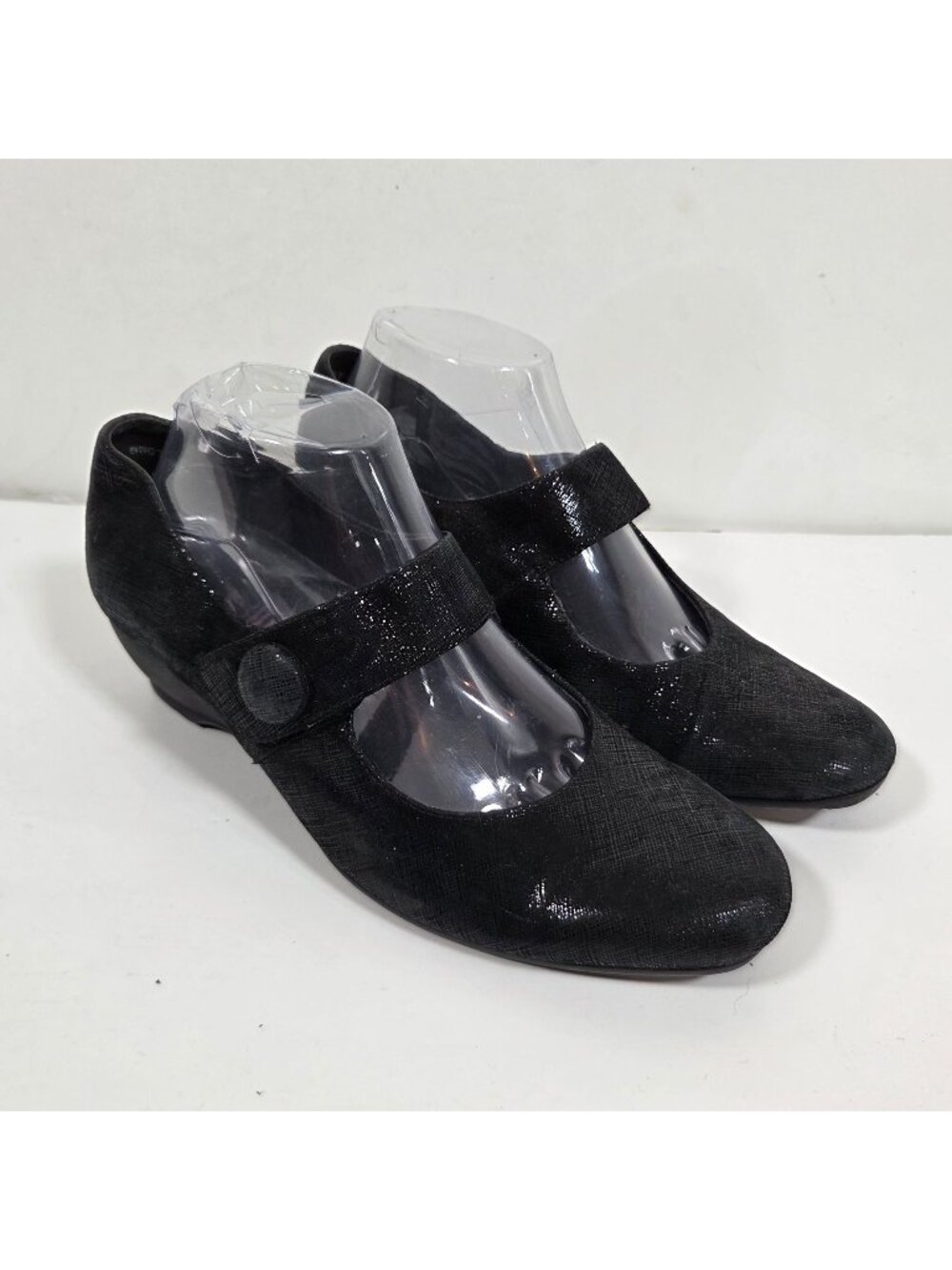 Munro Black Mary Jane Wedge Pumps